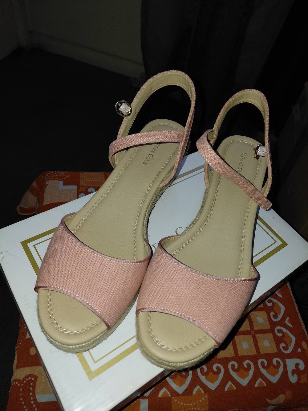 Charter Club Rose Pink Slingback Espadrille Sandals